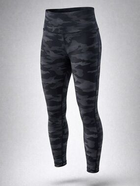 Athleta Elation Camo 7/8‎ Tight Leggings Black Grey High Rise Yoga Pants Small